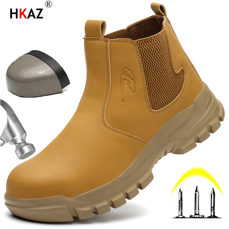 Outdoor Adventure Travel - Waterproof Men's Safety Work Boots Steel