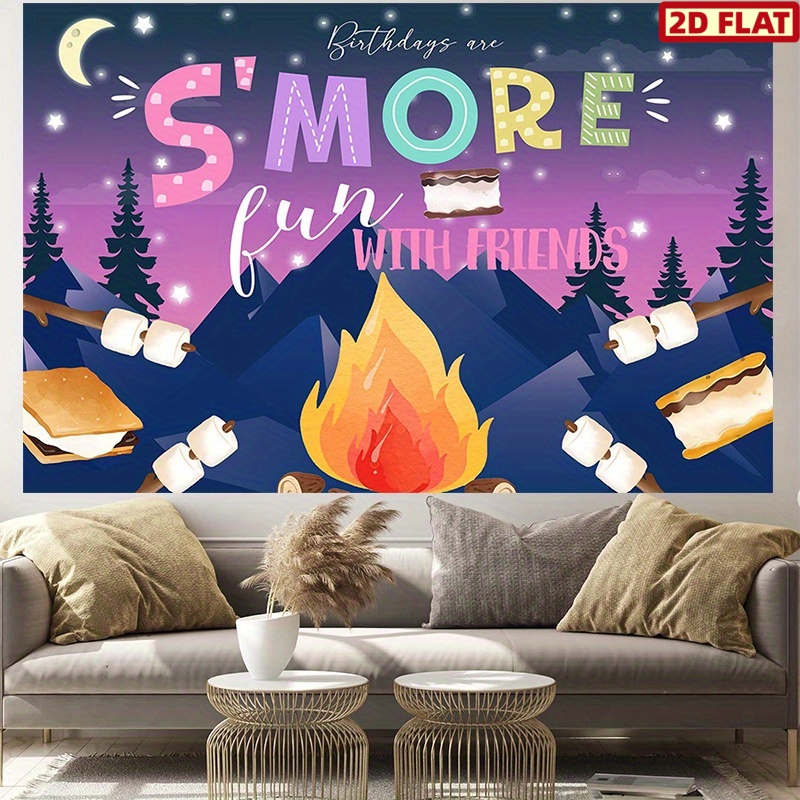Camping Birthday Tapestry, S'm - Outdoor Adventure Friends review and price