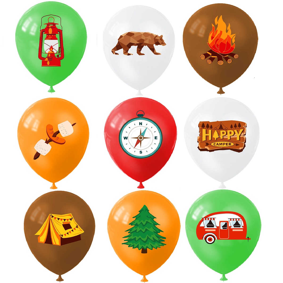 9pcs Happy Camping Balloon, Ou - Outdoor Adventure Travel review and price
